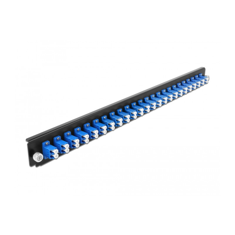 Delock 19″ LWL Spleißbox Frontblende 24 Port LC Duplex blau