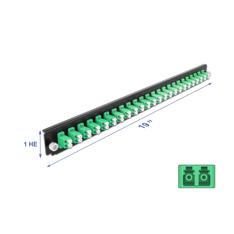 Delock 19″ LWL Spleißbox Frontblende 24 Port LC Duplex grün