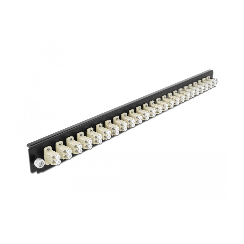 Delock 19″ LWL Spleißbox Frontblende 24 Port LC Duplex beige