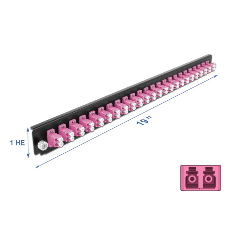 Delock 19″ LWL Spleißbox Frontblende 24 Port LC Duplex violett
