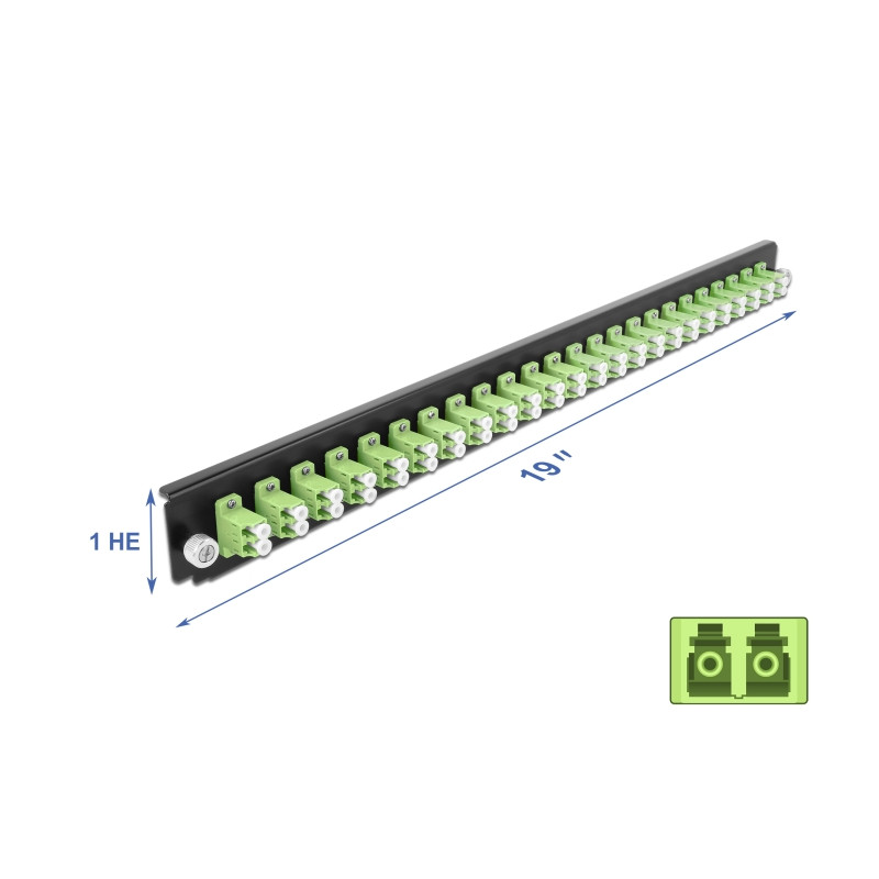 Delock 19″ LWL Spleißbox Frontblende 24 Port LC Duplex lindgrün