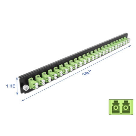 Delock 19″ LWL Spleißbox Frontblende 24 Port LC Duplex lindgrün