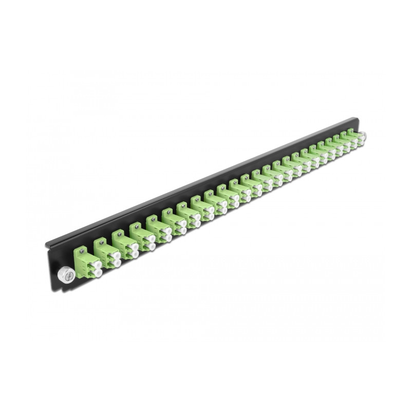 Delock 19″ LWL Spleißbox Frontblende 24 Port LC Duplex lindgrün