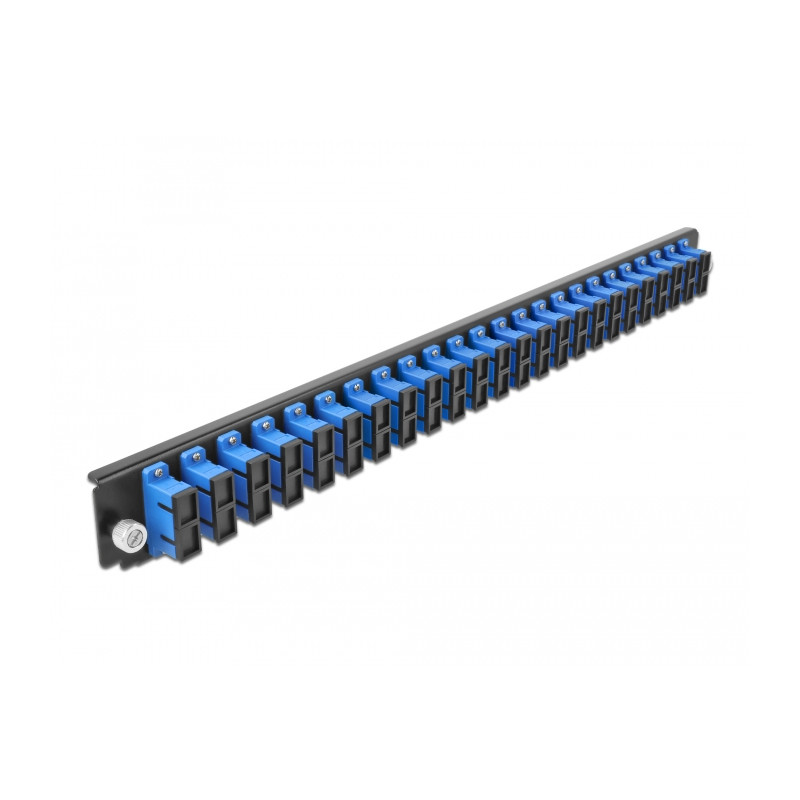 Delock 19″ LWL Spleißbox Frontblende 24 Port SC Duplex blau