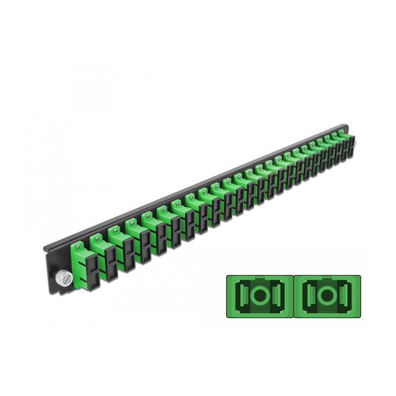 Delock 19″ LWL Spleißbox Frontblende 24 Port SC Duplex grün