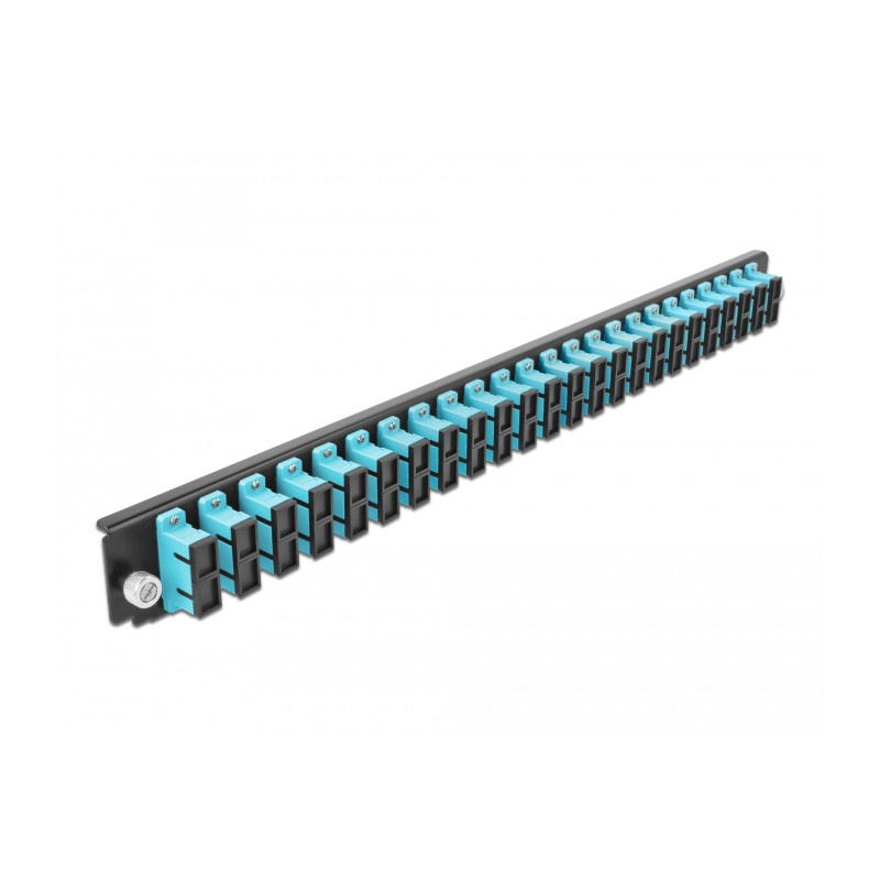 Delock 19″ LWL Spleißbox Frontblende 24 Port SC Duplex aqua