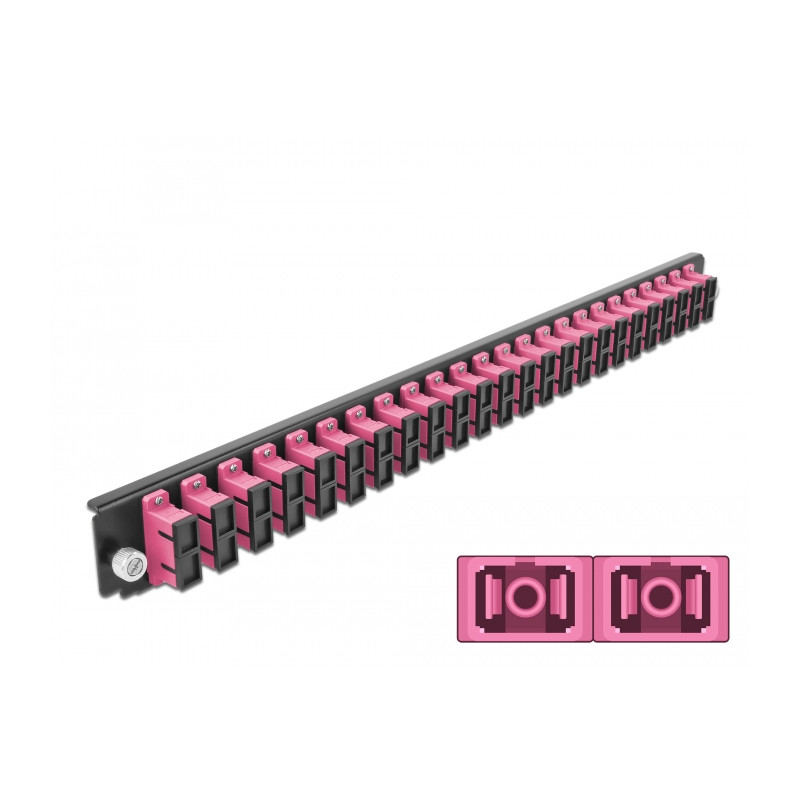 Delock 19″ LWL Spleißbox Frontblende 24 Port SC Duplex violett