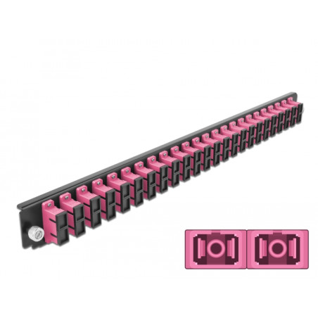 Delock 19″ LWL Spleißbox Frontblende 24 Port SC Duplex violett