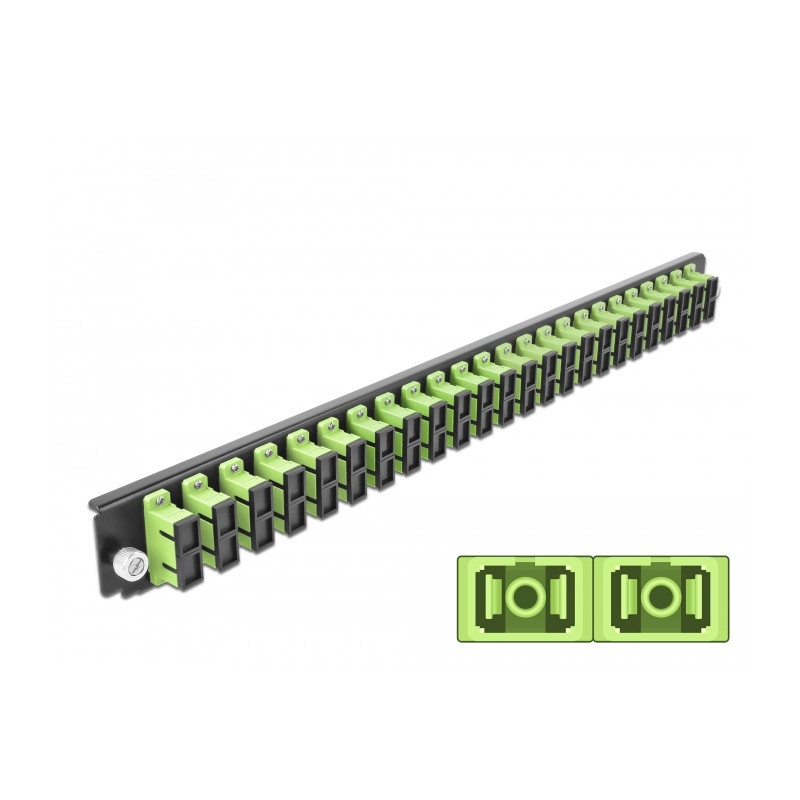 Delock 19″ LWL Spleißbox Frontblende 24 Port SC Duplex lindgrün
