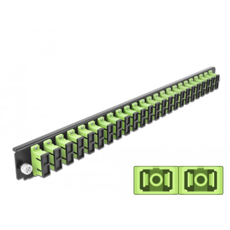 Delock 19″ LWL Spleißbox Frontblende 24 Port SC Duplex lindgrün