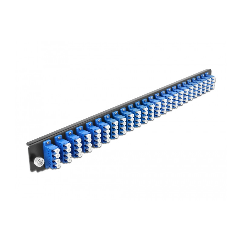 Delock 19″ LWL Spleißbox Frontblende 24 Port LC Quad blau