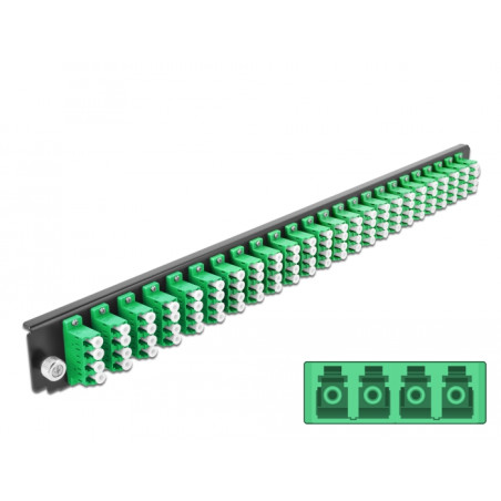 Delock 19″ LWL Spleißbox Frontblende 24 Port LC Quad grün