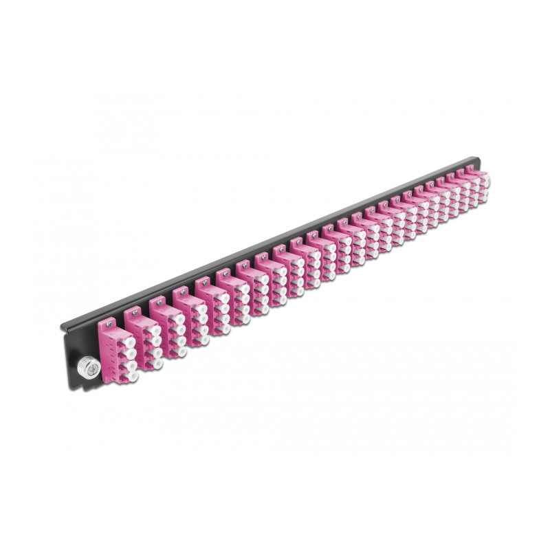 Delock 19″ LWL Spleißbox Frontblende 24 Port LC Quad violett