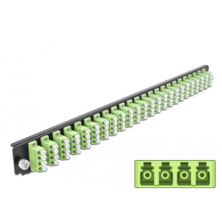 Delock 19″ LWL Spleißbox Frontblende 24 Port LC Quad lindgrün
