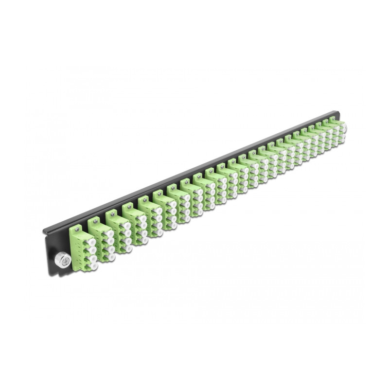 Delock 19″ LWL Spleißbox Frontblende 24 Port LC Quad lindgrün