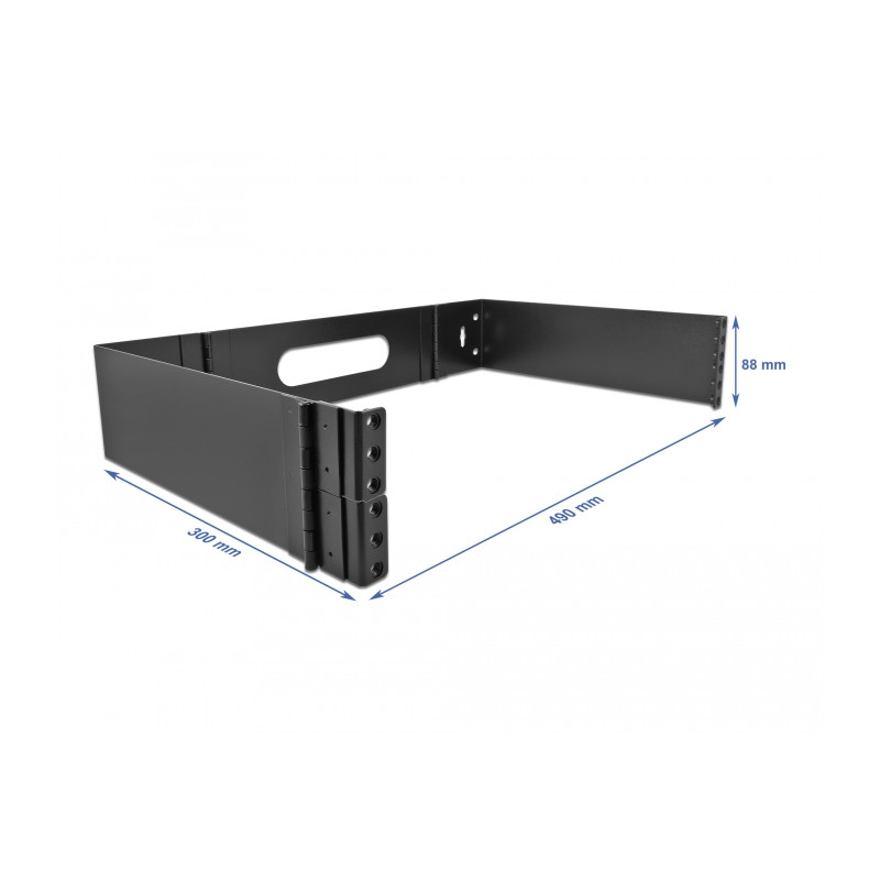 Delock 19″ Wandhalterung 2 HE faltbar schwarz