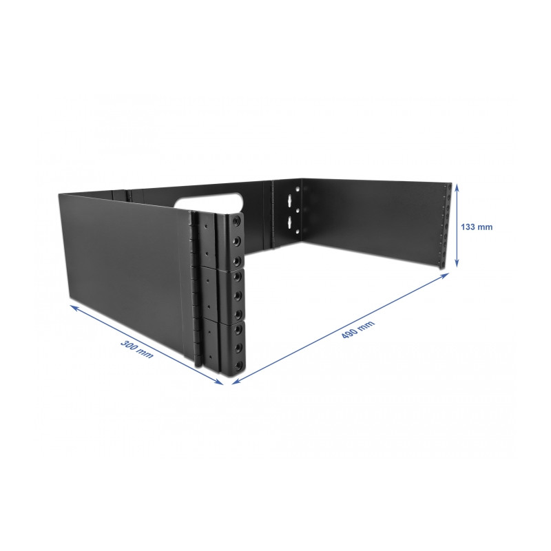 Delock 19″ Wandhalterung 3 HE faltbar schwarz