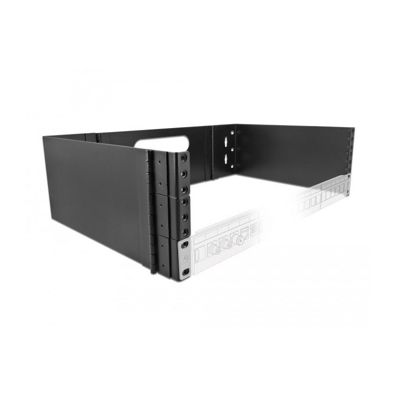Delock 19″ Wandhalterung 3 HE faltbar schwarz