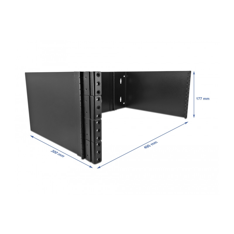 Delock 19″ Wandhalterung 4 HE faltbar schwarz
