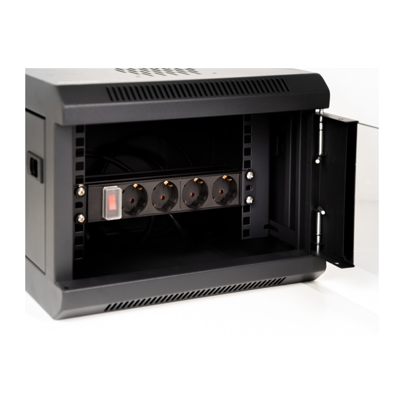 Delock 10″ Netzwerkschrank mit Glastür 4 HE schwarz