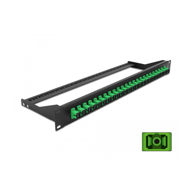Delock 19″ LWL Patchpanel 24 Port SC Simplex grün