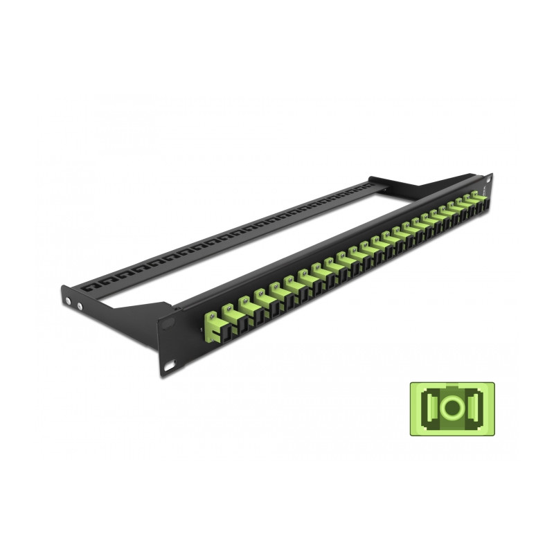Delock 19″ LWL Patchpanel 24 Port SC Simplex lindgrün