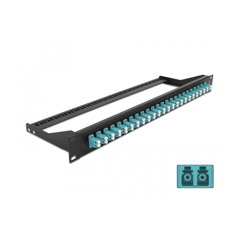 Delock 19″ LWL Patchpanel 24 Port LC Duplex aqua