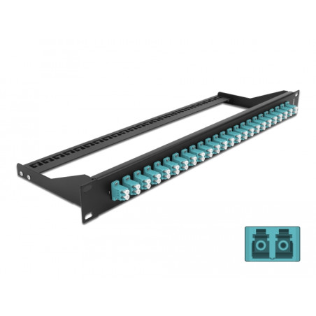 Delock 19″ LWL Patchpanel 24 Port LC Duplex aqua