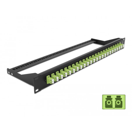 Delock 19″ LWL Patchpanel 24 Port LC Duplex lindgrün