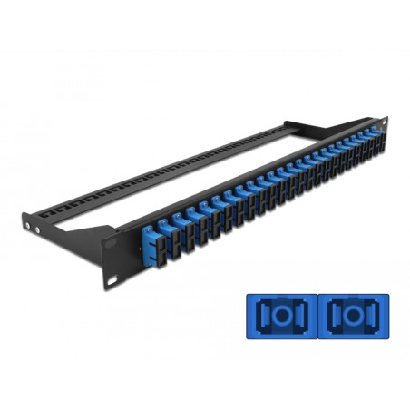 Delock 19″ LWL Patchpanel 24 Port SC Duplex blau