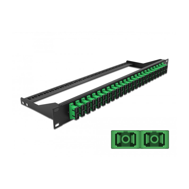 Delock 19″ LWL Patchpanel 24 Port SC Duplex grün