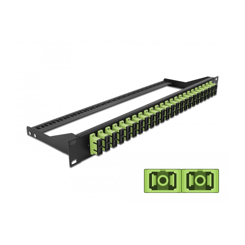 Delock 19″ LWL Patchpanel 24 Port SC Duplex lindgrün