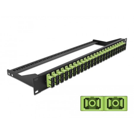 Delock 19″ LWL Patchpanel 24 Port SC Duplex lindgrün