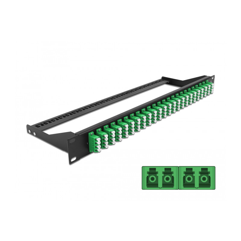 Delock 19″ LWL Patchpanel 24 Port LC Quad grün