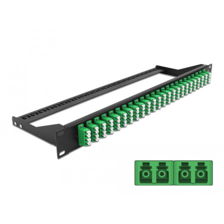 Delock 19″ LWL Patchpanel 24 Port LC Quad grün