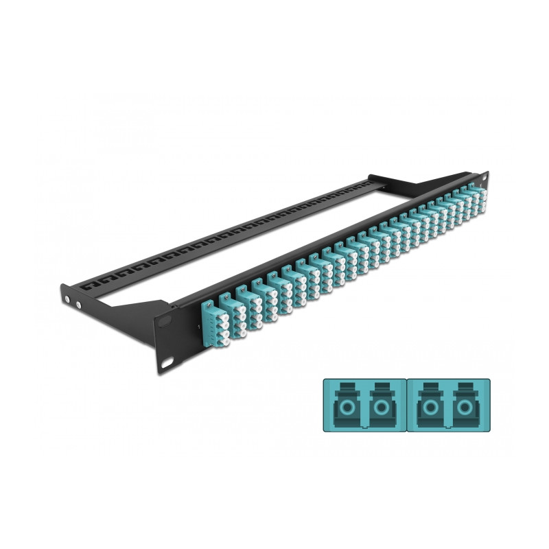Delock 19″ LWL Patchpanel 24 Port LC Quad aqua