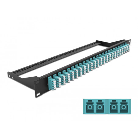 Delock 19″ LWL Patchpanel 24 Port LC Quad aqua