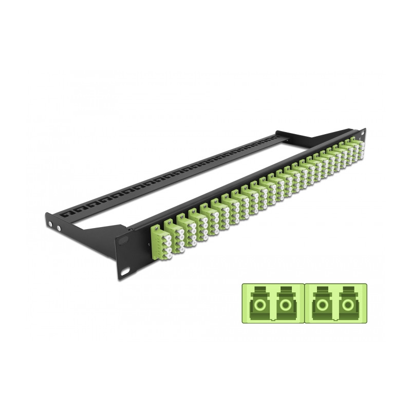 Delock 19″ LWL Patchpanel 24 Port LC Quad lindgrün