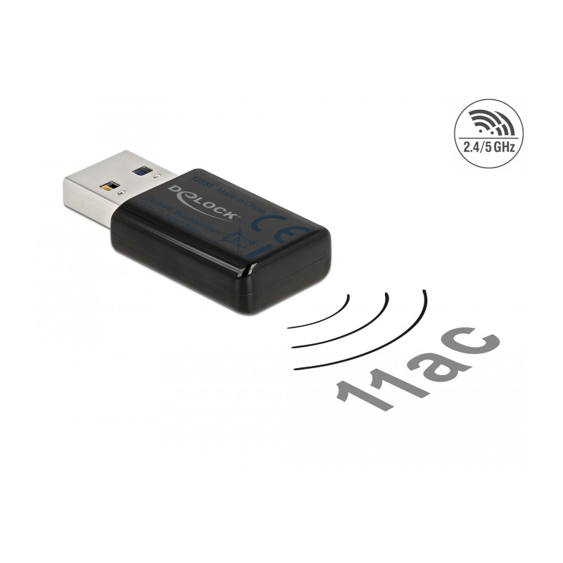 Delock USB Dualband WLAN ac/a/b/g/n Micro Stick 867 + 300 Mbps