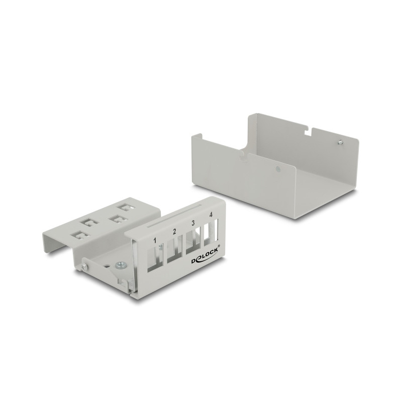Delock Keystone Patchpanel 4 Port grau