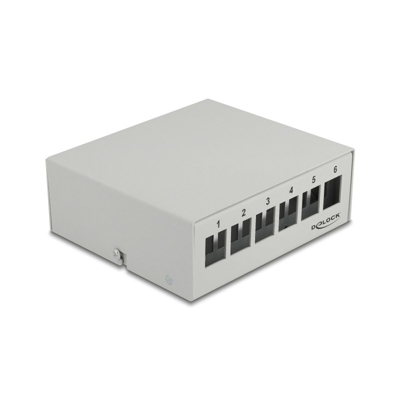 Delock Keystone Patchpanel 6 Port grau