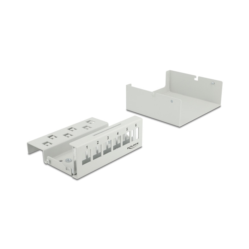 Delock Keystone Patchpanel 6 Port grau