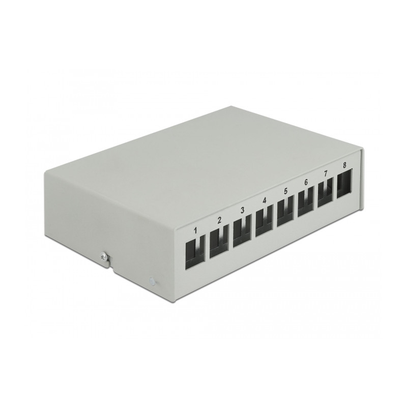 Delock Keystone Patchpanel 8 Port grau