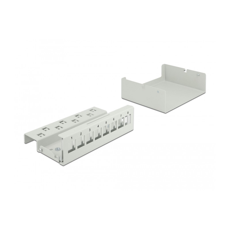 Delock Keystone Patchpanel 8 Port grau
