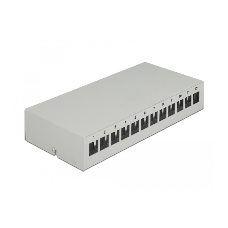 Delock Keystone Patchpanel 12 Port grau