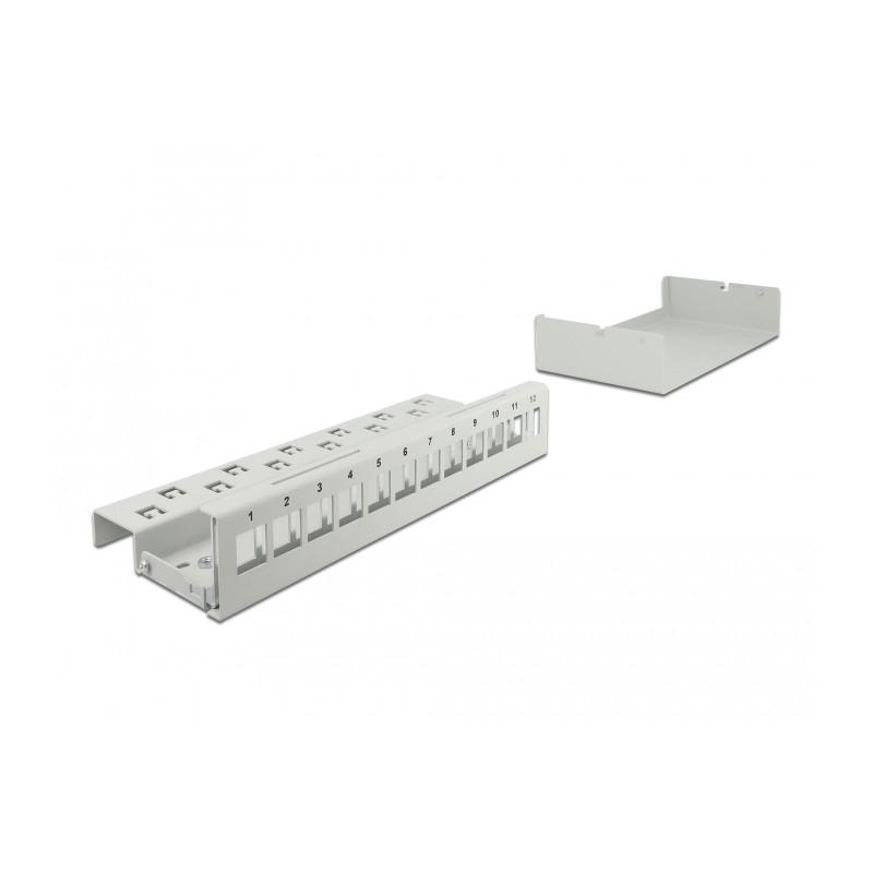 Delock Keystone Patchpanel 12 Port grau