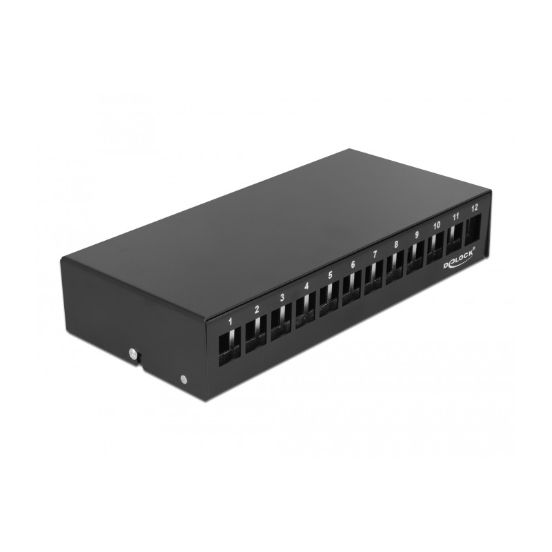 Delock Keystone Patchpanel 12 Port schwarz