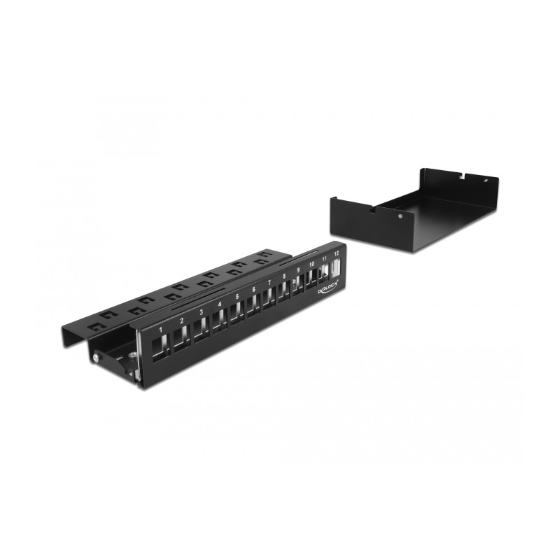 Delock Keystone Patchpanel 12 Port schwarz