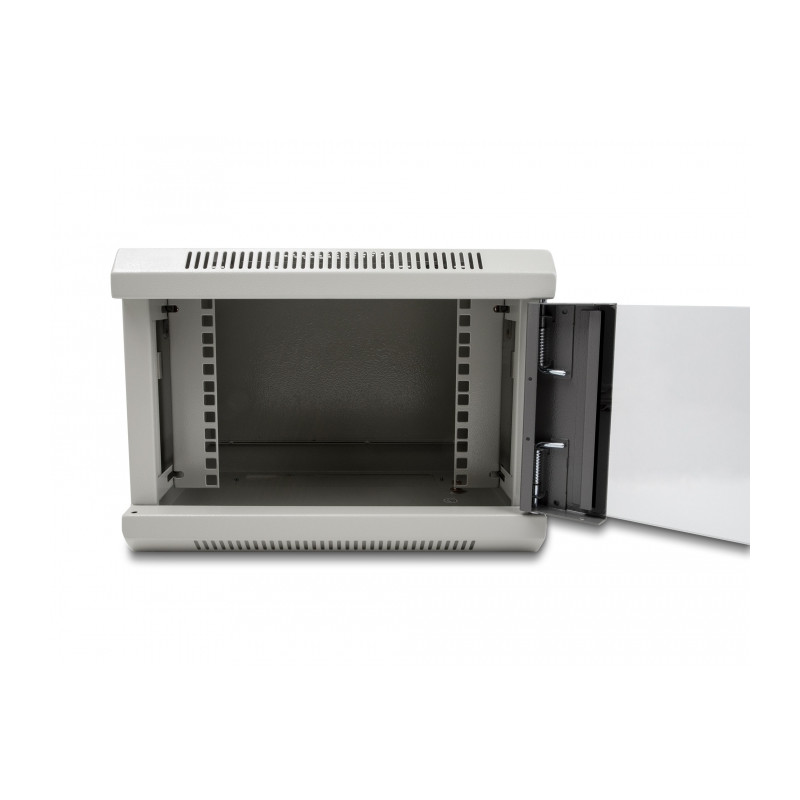 Delock 10″ Netzwerkschrank mit Glastür 4 HE grau