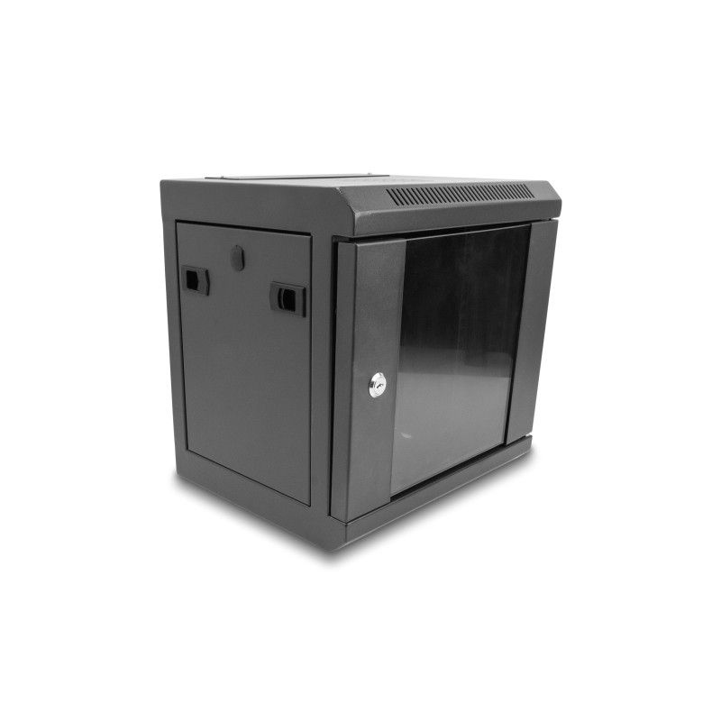 Delock 10″ Netzwerkschrank mit Glastür 6 HE schwarz
